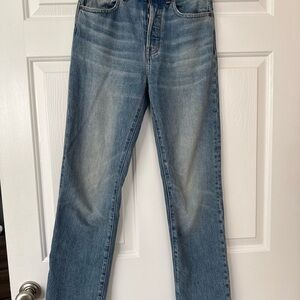 Madewell Longline Straight Jean Atkin Wash Size 24 EUC